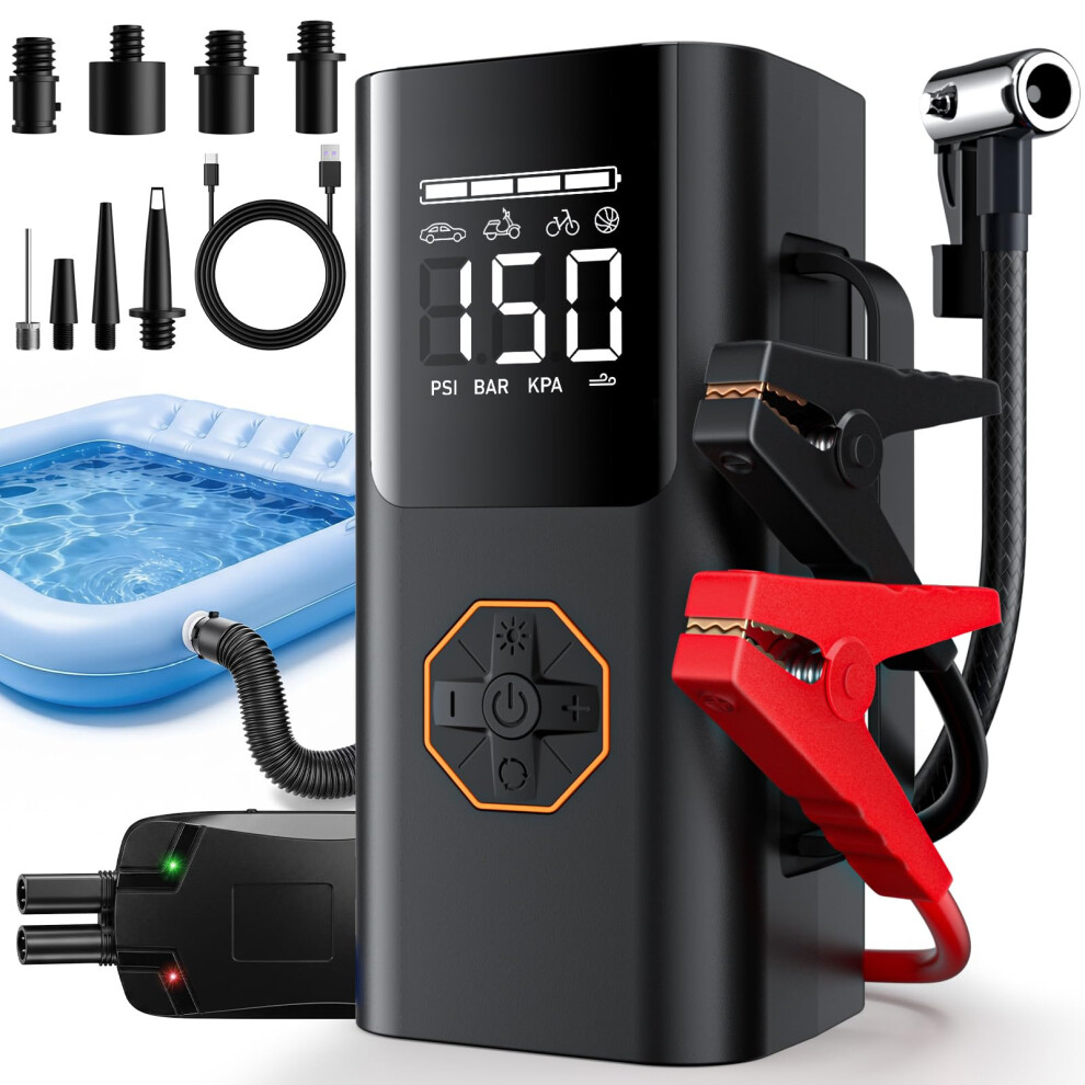 Lehwey 5500A 12V Portable Jump Starter With 150Psi Air Compressor & 5006333858306