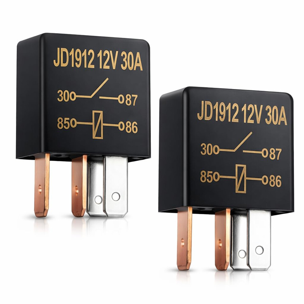 2Pcs 12V Relay 30A 4-Pin Heavy Duty Automotive Relays For Car Truck 5009846341778