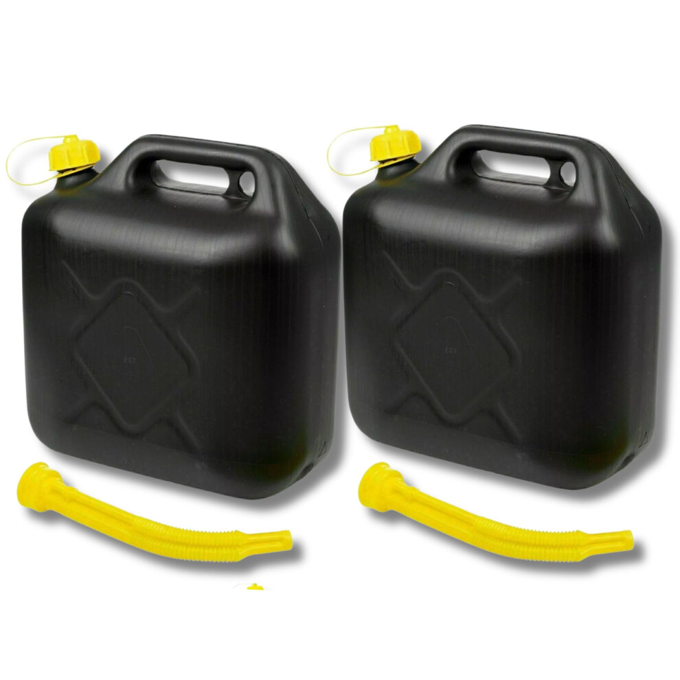 2 X 10L Jerry Can For Petrol Diesel Fuel With Spout, Emergency Backup 5006025047148