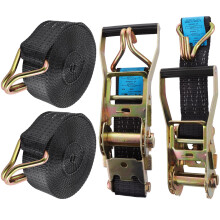 FWEEK 2 Sets Ratchet Tie Down Straps 5cm x 10m, 3T Break Strength,
