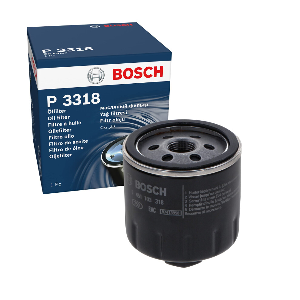 Bosch P3318 Car Oil Filter - Separates Soot And Metal Particles From