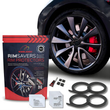 Rimsavers Black Alloy Wheel Protectors – Fits Up to 22” x 4 Wheels |