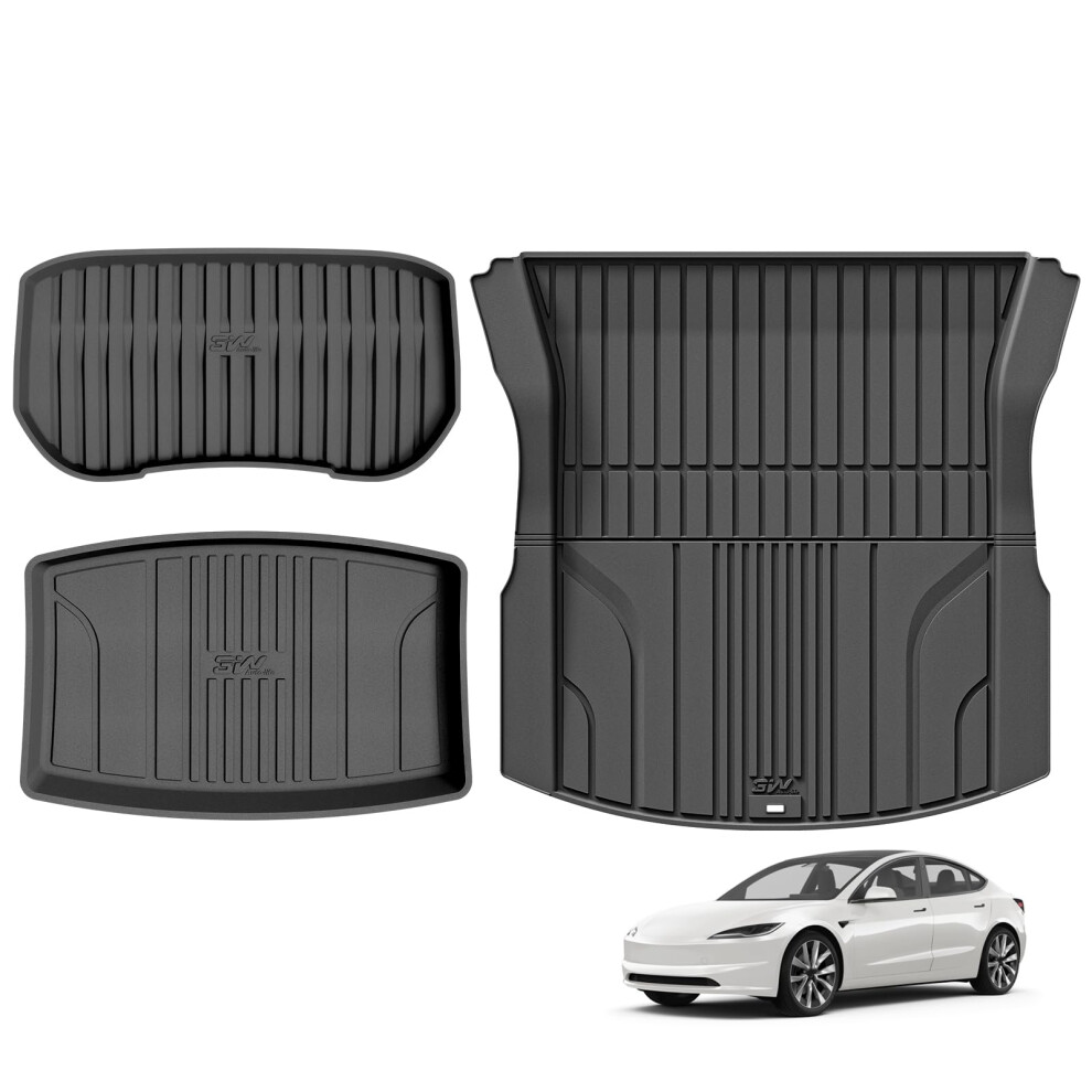 3W Boot Liners For Tesla Model 3 2024 2025 2026 Highland, Tpe All Blue 5007168958117