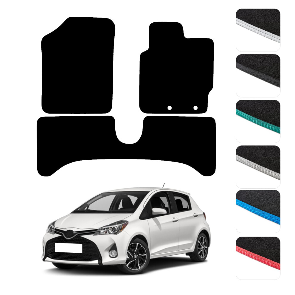 Gcm - Car Floor Mats For Toyota Yaris Hybrid 2012 To 2019 Full Floor Red 5006784188892