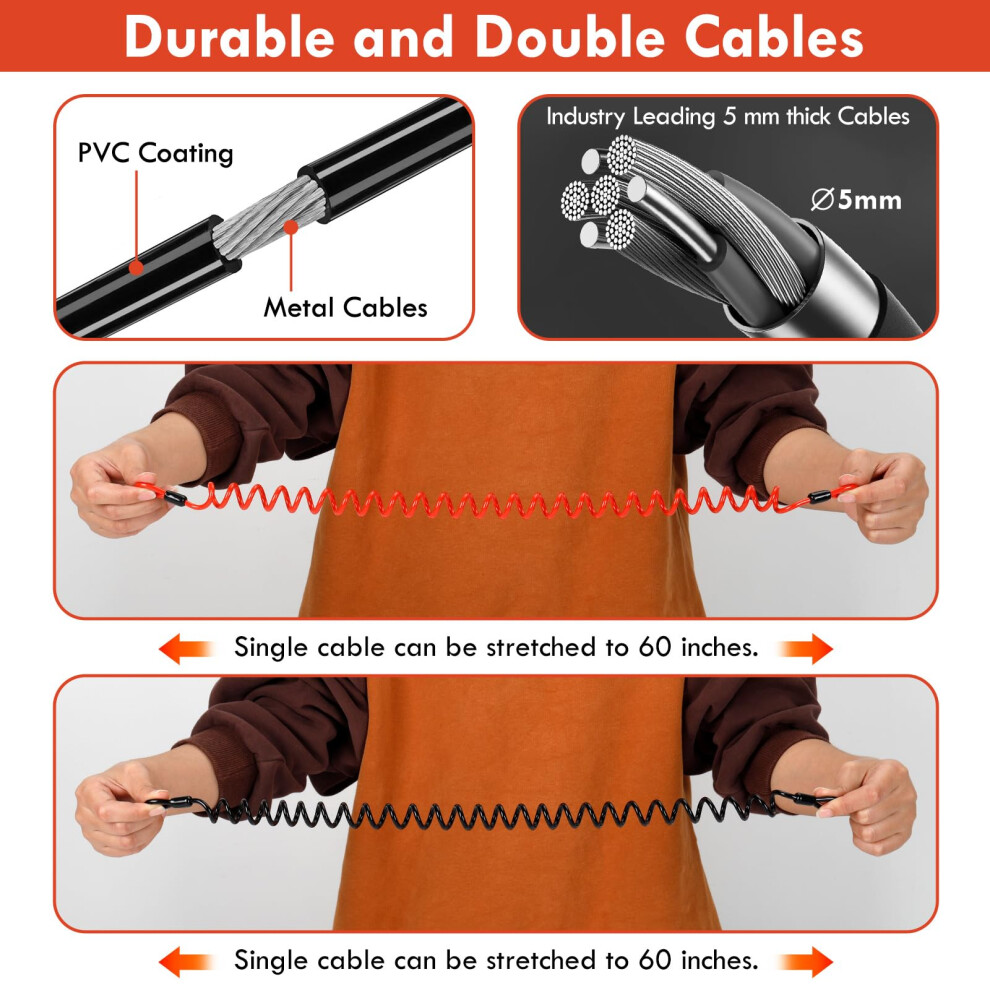 Avoeco Motorcycle Helmet Lock-With Two Cables & Pin Locking Carabiner 5000890840279
