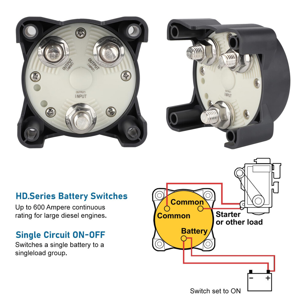 Battery On Off Switch, 600A Master Battery Power Cut Disconnect 5005350324276