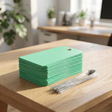 100Stk Grüne Wasserfeste PVC Kofferanhänger Mit Draht Für Lagerung