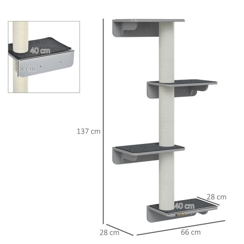 Mur d'escalade mural pour chats, beige 2