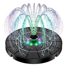 Solar Fountain for Bird Bath Colorful Lights Automatic Cycle 3.5W Solar Water Fountain Outdoor Garden 1200mAh Battery