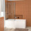 NES Home Nes Home L Shaped LH 1500mm Curved Shower Bath Acrylic Front Panel & Screen 6