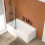 NES Home Nes Home L Shaped LH 1500mm Curved Shower Bath Acrylic Front Panel & Screen 1