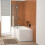 NES Home Nes Home L Shaped LH 1500mm Curved Shower Bath Acrylic Front Panel & Screen 5