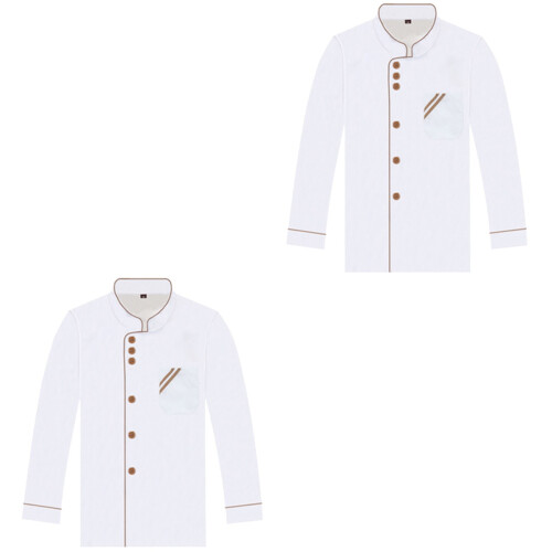 2Pièces Blouse Chef Longues Textile Premium Durable 1