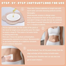 (water proof) 50PCS Castor Oil Patches, Castor Oil Pack Wraps Disposable Organic Cotton Self-Adhesive Pads for Belly