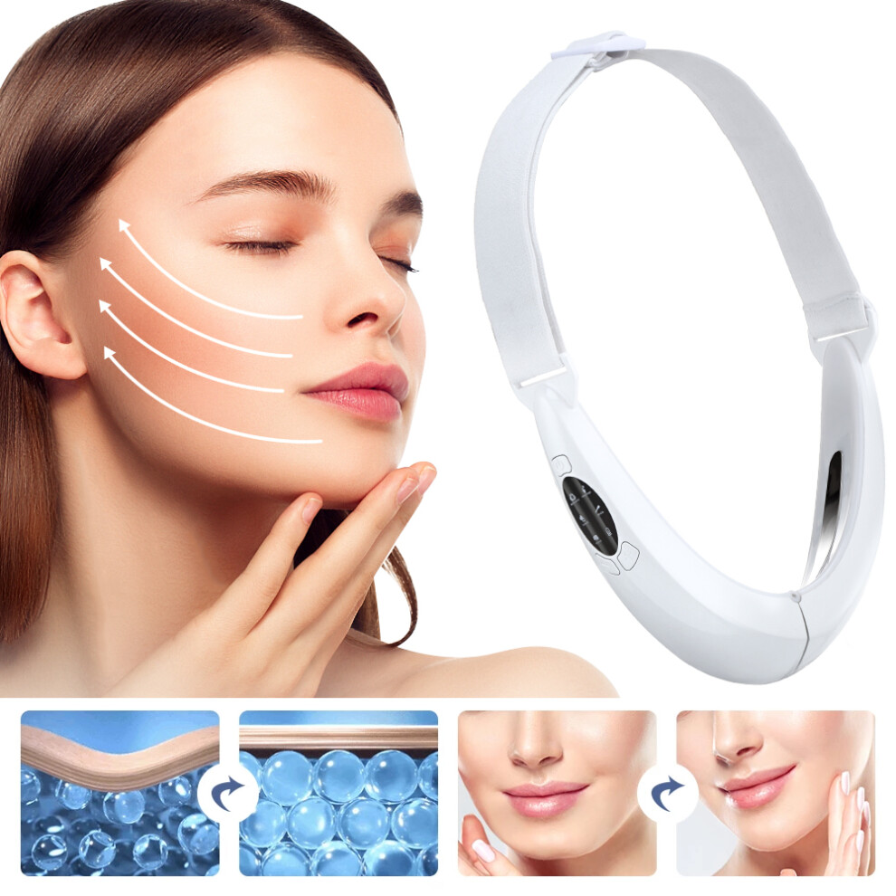 Goplushtoy Facial Massager 5-Modes Facial Microcurrents Massager Face Lifting Slimming Machine Skin Care Belt Ems Double Chin Reducer V Shape Beauty Device