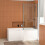 NES Home Nes Home L Shaped RH 1500mm Curved Shower Bath Acrylic Front Panel & Screen 2