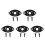 5Sets Black Metal Guitar Output Socket Plates Protective Electric Jack 6