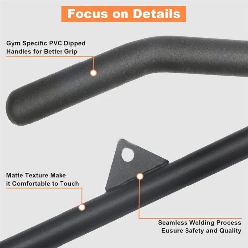 39.37 Inch LAT Pulldown Bar Attachment for Pulley Cable Machine, Curl Tricep Press Down Bar with Rubber Handle 2