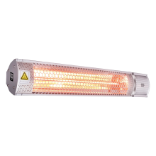 Heizstrahler Lampe Wandmontage Elektroheizkörper 2000W Pilot Silber