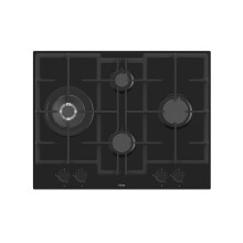 Ferre ED075W 65cm Builtin Gas Hob 4 Burners Cast Iron Pan Supports Blac