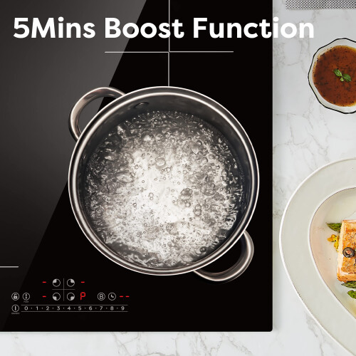 CIARRA CBBIH4BF 7200W Builtin Induction Hob 4 Zones with Boost Function and 2