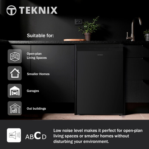 Teknix UC55F5B Freestanding Undercounter Freezer - 55cm Width / 91 Litre Capacit 1