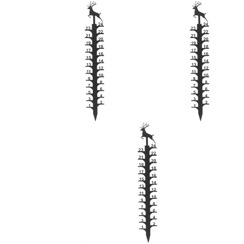 3Stk Schneemaßstab Gartenstecker Metall Winter Deko 1