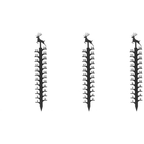 3Stk Schneemaßstab Gartenstecker Metall Winter Deko 2