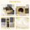 Árvore para gatos com caverna, cama e escada para gatos pequenos. 6