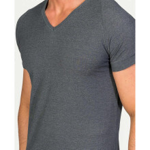(6XL, Graphite) V-neck T-shirt Egyptian Cotton   - Men T-shirts