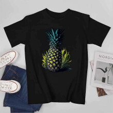 (L, Black) Pineapple T-shirt Oil Painting Art T-shirt Art Unisex tees  Exquisite Gift Vintage T-shirt