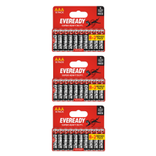 3x Eveready Super Heavy Duty AAA Zinc Batteries, Pack of 10 (30x Batteries)