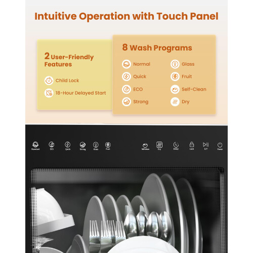 HAVA Table Top Dishwasher with Water Softener  Enhanced Energy Efficiency 2