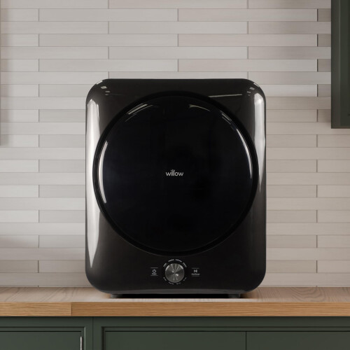 Willow W3TDB Compact 3kg Vented Tabletop Tumble Dryer with 8 Programmes, Portable Front Loading Dryer for Flats & Small Spaces – Black 1