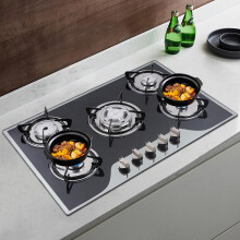 Gas Cooker 5 Burners Builtin Gas Hob Stove Hob Cooktop LPGNG Gas Tempered G