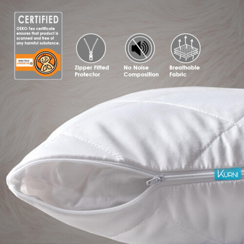 Pillow Protectors 4 Pack White | Brushed Microfiber Pillow Case 5075 cm 1