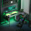 Coleshome L Shaped Gaming Desk with LED Lights 2
