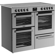 Belling Cookcentre 100E 100cm Electric Range Cooker with Ceramic Hob Stain