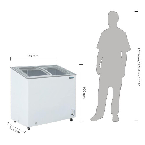 Polar Refrigeration G-Series 200W Display Chest Deep Freezer 200 Litre, White, - 1