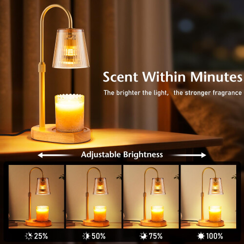 JEKEMORYE Candle Warmer Lamp with Timer - Electric Wax Melter 1