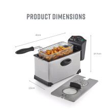 Swan 3L Stainless Steel Deep Fat Fryer with Viewing Window and Safety