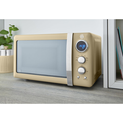Swan Swan Retro LED Digital Microwave Cream - 20L - 800W 2
