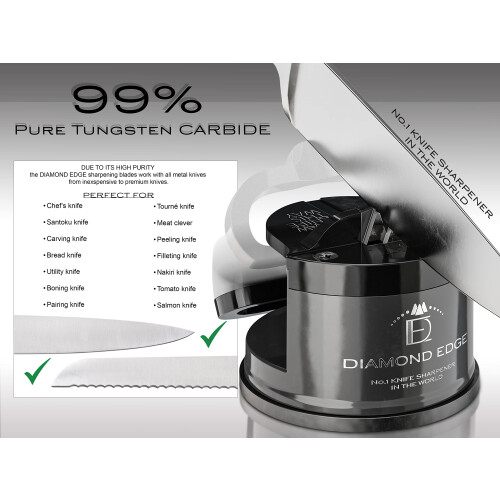 Diamond Edge No.1 Knife Sharpener - Safe & Compact Manual Knife Sharpe 1