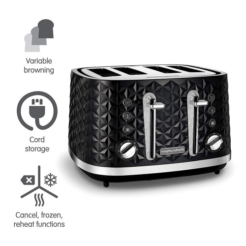 Morphy Richards Morphy Richards Vector 4 Slice Toaster - High Gloss Geometric Design 1