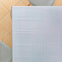 KP HOME Square Shape Grey PVC Wipe Clean Oilcloth Tablecloth With