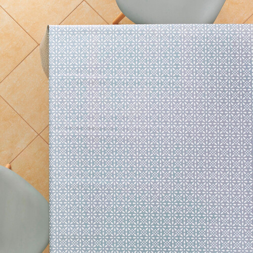 KP HOME Square Shape Grey PVC Wipe Clean Oilcloth Tablecloth With