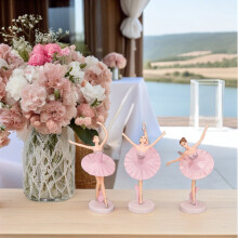 9St Roze Balletdanser PVC Desktop Ballerina Ornamenten