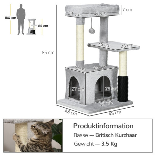 Arbre à chat avec litière lavable et espace pour bac à litière 2