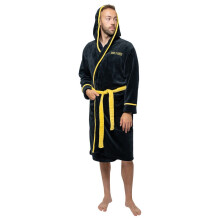 (M-L, Black/Yellow) Guns N Roses Unisex Adult Classic Logo Dressing Gown