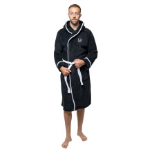 (L-XL, Black/White) Korn Unisex Adult Logo Robe